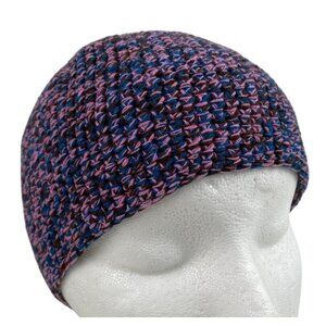 Adult Handmade Crochet Purple Blue Multicolor Skull Cap Beanie Hat